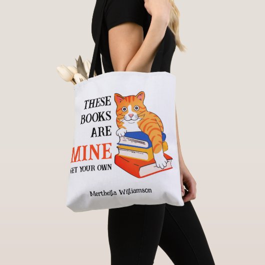Fun DEZE BOEKEN ZIJN MINE leeskat Tote Bag (Dichtbij)