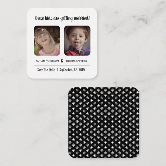 Fun "Deze Kinderen" foto slaat de datum op Informatiekaartje (Voorkant / Achterkant)