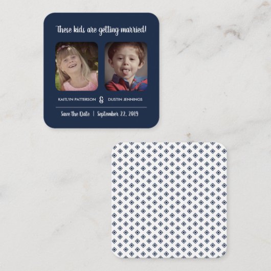 Fun "Deze Kinderen" foto slaat de datum op Informatiekaartje (Voorkant / Achterkant)