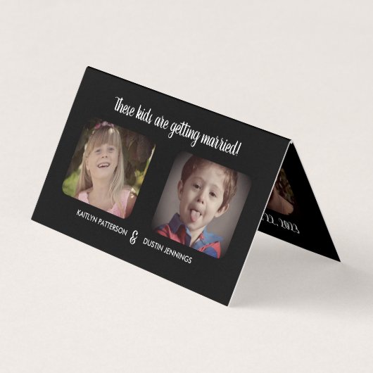 Fun "Deze Kinderen" foto slaat de datumkaart op Visitekaartje (Voorkant)