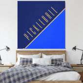 Fun Diagonaal Bold Blue Warm Pickleball-tekst Canvas Afdruk (Insitu (Slaapkamer))
