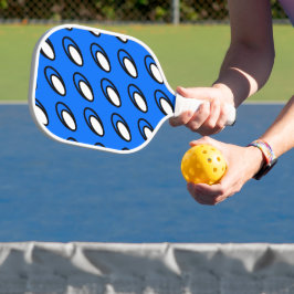 Fun Diagonaal Helderblauw, met een witte, zijdige  Pickleball Paddle