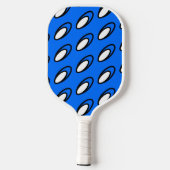 Fun Diagonaal Helderblauw, met een witte, zijdige  Pickleball Paddle (Achterkant)