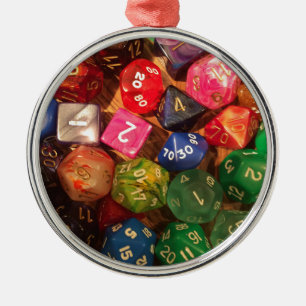 Fun Dice-ontwerp voor gamers Metalen Ornament