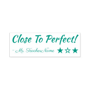 Fun "dichtbij perfect!" Leraar Rubber Stamp Zelfinktende Stempel