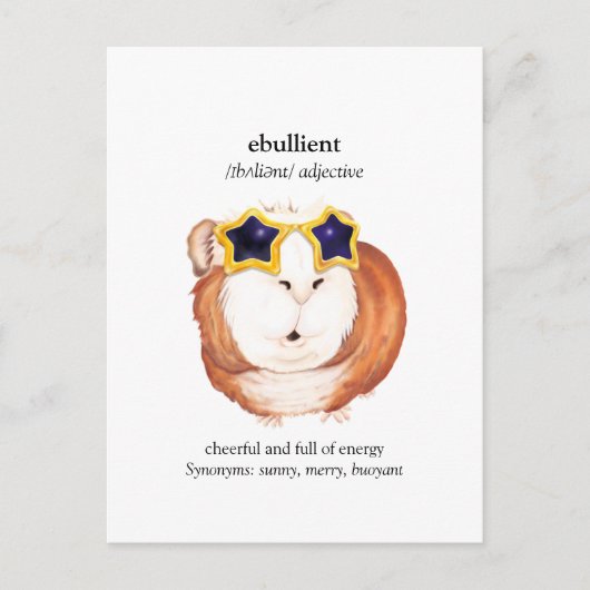 Fun Dictionary Guinea Pig Briefkaart (Voorkant)