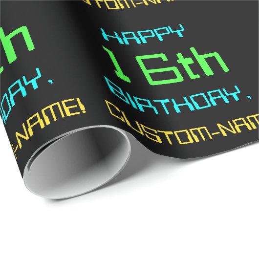 Fun Digital Computing 16th Birthday Cadeaupapier (Rol Hoek)