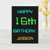Fun Digital Computing 16th Birthday Kaart (Gele Bloem)