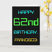 Fun Digital Computing thema 62e verjaardag Kaart (Gele Bloem)