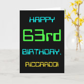 Fun Digital Computing Thema 63e verjaardag Kaart (Gele Bloem)