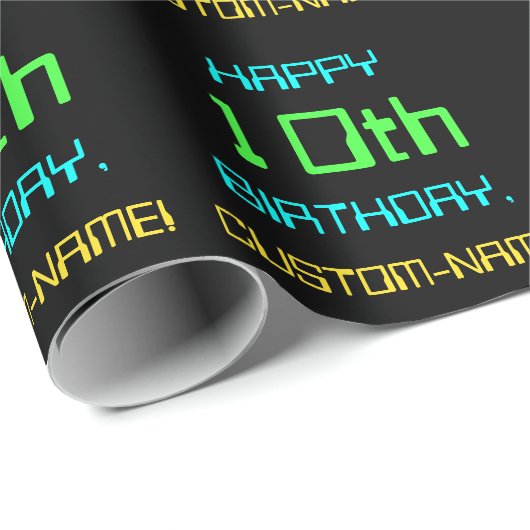 Fun Digital Computing Threaded 10th Birthday Cadeaupapier (Rol Hoek)