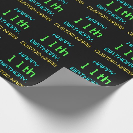 Fun Digital Computing Threaded 11th Birthday Cadeaupapier (Hoek)