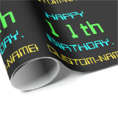 Fun Digital Computing Threaded 11th Birthday Cadeaupapier (Rol Hoek)