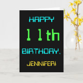 Fun Digital Computing Threaded 11th Birthday Kaart (Gele Bloem)