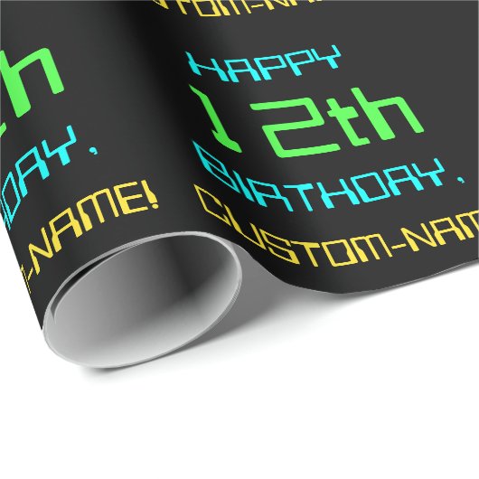 Fun Digital Computing Threaded 12th Birthday Cadeaupapier (Rol Hoek)