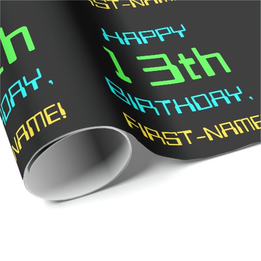 Fun Digital Computing Threaded 13th Birthday Cadeaupapier (Rol Hoek)