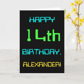 Fun Digital Computing Threaded 14th Birthday Kaart (Gele Bloem)