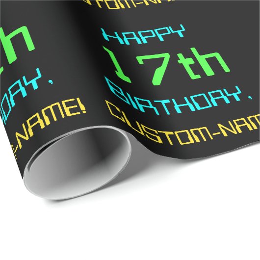 Fun Digital Computing Threaded 17th Birthday Cadeaupapier (Rol Hoek)