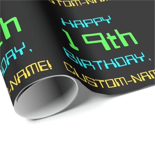 Fun Digital Computing Threaded 19th Birthday Cadeaupapier (Rol Hoek)