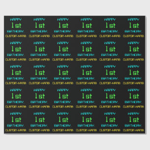 Fun Digital Computing Threaded 1st Birthday Cadeaupapier