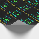 Fun Digital Computing Threaded 1st Birthday Cadeaupapier (Hoek)