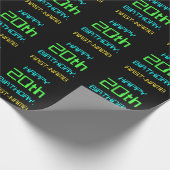 Fun Digital Computing Threaded 20th Birthday Cadeaupapier (Hoek)