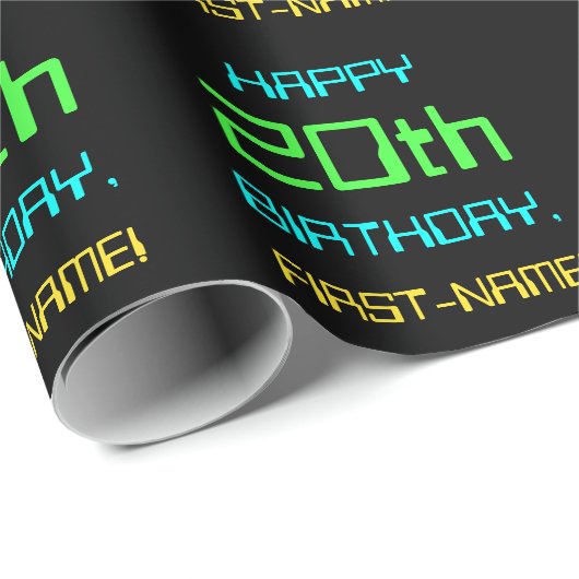 Fun Digital Computing Threaded 20th Birthday Cadeaupapier (Rol Hoek)