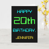 Fun Digital Computing Threaded 20th Birthday Kaart (Gele Bloem)