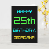 Fun Digital Computing Threaded 25th Birthday Kaart (Gele Bloem)