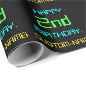 Fun Digital Computing Threaded 2e verjaardag Cadeaupapier (Rol Hoek)