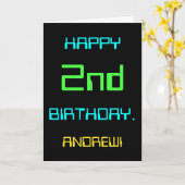 Fun Digital Computing Threaded 2e verjaardag Kaart (Gele Bloem)