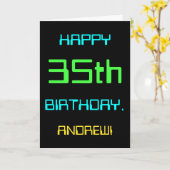 Fun Digital Computing Threaded 35th Birthday Kaart (Gele Bloem)