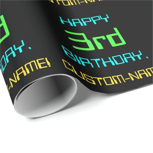 Fun Digital Computing Threaded 3rd Birthday Cadeaupapier (Rol Hoek)