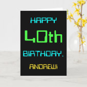 Fun Digital Computing Threaded 40th Birthday Kaart (Gele Bloem)