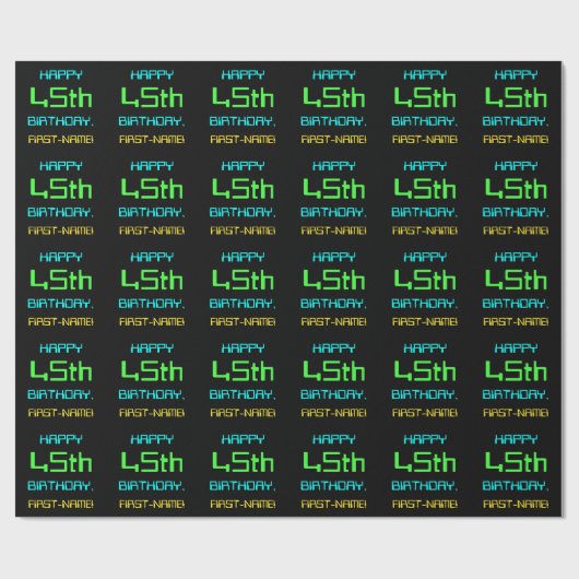 Fun Digital Computing Threaded 45th Birthday Cadeaupapier (Vlak)