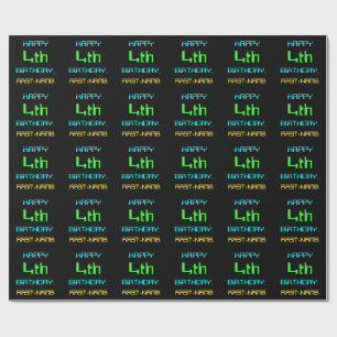 Fun Digital Computing Threaded 4th Birthday Cadeaupapier