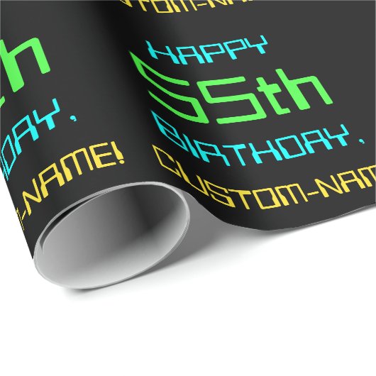 Fun Digital Computing Threaded 55th Birthday Cadeaupapier (Rol Hoek)