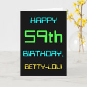 Fun Digital Computing Threaded 59th Birthday Kaart (Gele Bloem)