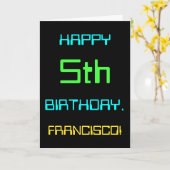 Fun Digital Computing Threaded 5th Birthday Kaart (Gele Bloem)