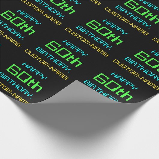 Fun Digital Computing Threaded 60th Birthday Cadeaupapier (Hoek)