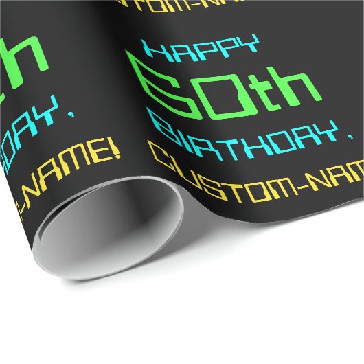 Fun Digital Computing Threaded 60th Birthday Cadeaupapier (Rol Hoek)