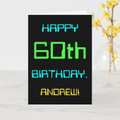 Fun Digital Computing Threaded 60th Birthday Kaart (Gele Bloem)