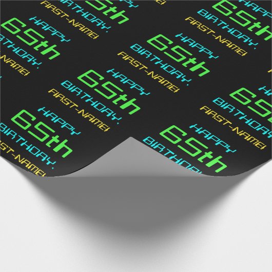 Fun Digital Computing Threaded 65th Birthday Cadeaupapier (Hoek)