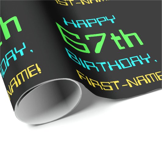 Fun Digital Computing Threaded 67th Birthday Cadeaupapier (Rol Hoek)