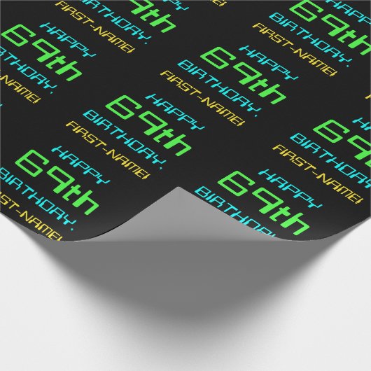 Fun Digital Computing Threaded 69th Birthday Cadeaupapier (Hoek)