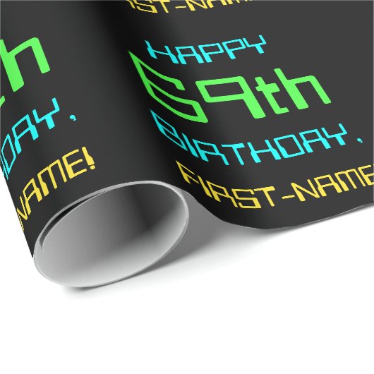 Fun Digital Computing Threaded 69th Birthday Cadeaupapier (Rol Hoek)