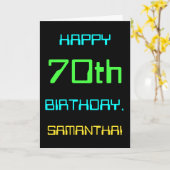 Fun Digital Computing Threaded 70th Birthday Kaart (Gele Bloem)