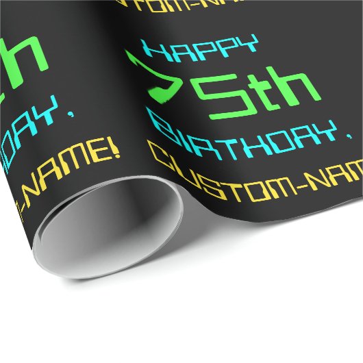 Fun Digital Computing Threaded 75th Birthday Cadeaupapier (Rol Hoek)