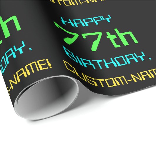 Fun Digital Computing Threaded 77th Birthday Cadeaupapier (Rol Hoek)