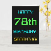 Fun Digital Computing Threaded 78th Birthday Kaart (Gele Bloem)